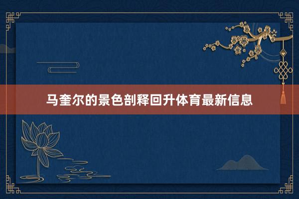 马奎尔的景色剖释回升体育最新信息